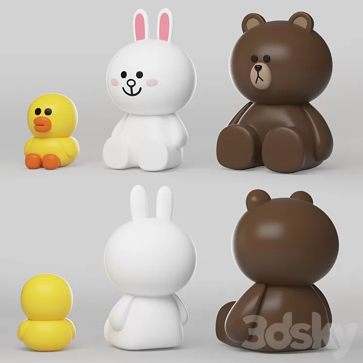 line friends character 3D Model line friends character 3D Model
