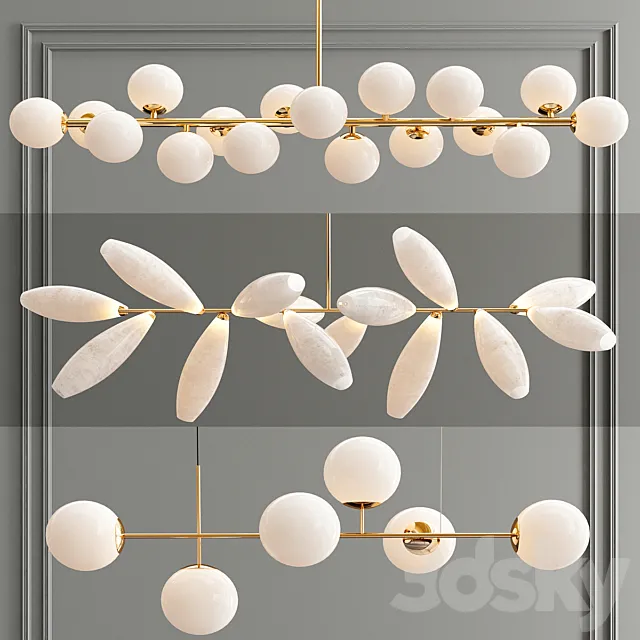 Linear Bubble Pendant – 3 type 3D Model Linear Bubble Pendant – 3 type 3D Model