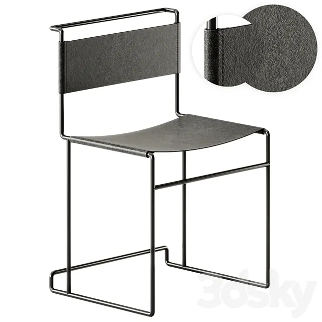 Linear Chair Vintage by Pipedesign 3D Model Linear Chair Vintage by Pipedesign 3D Model