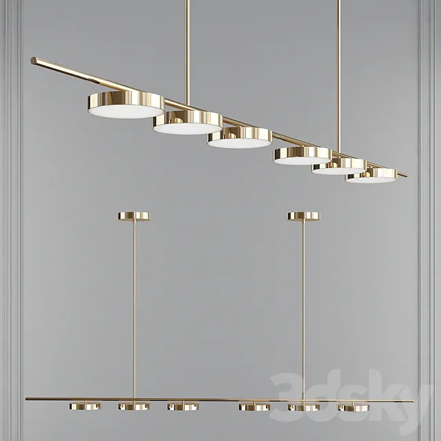 Linear chandelier 3D Model Linear chandelier 3D Model