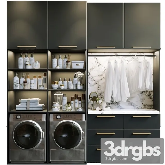 Linear in black with cosmetics, household chemicals and shirts Linear in black with cosmetics, household chemicals and shirts