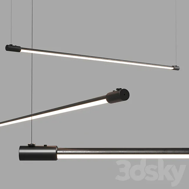 Linear LED Pendant Lamp 3D Model Linear LED Pendant Lamp 3D Model