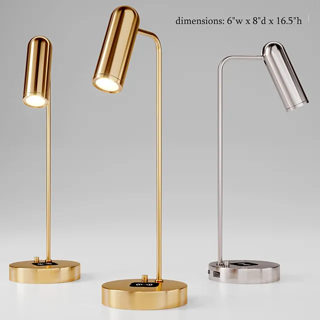 Linear Metal LED Wireless Charging & USB Task Lamp 3DModel Linear Metal LED Wireless Charging & USB Task Lamp 3DModel