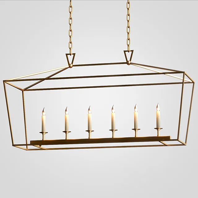 Linear Pendant Bronze RH chandelier 3D Model