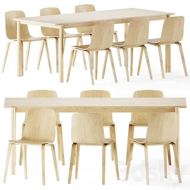 Linear Wood Table by Muuto 3D Model