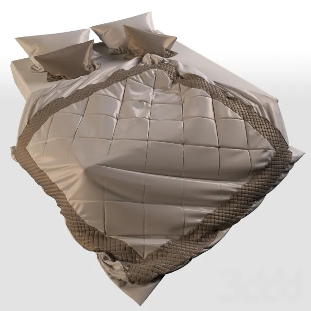 Linen bed under the mattress 1800h2000 3D Model