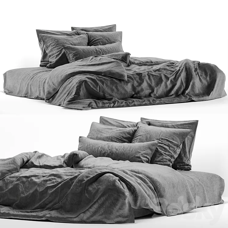 linen bedding 4 3D Model Free Download