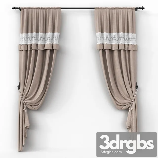 Linen curtains on the hooks Linen curtains on the hooks