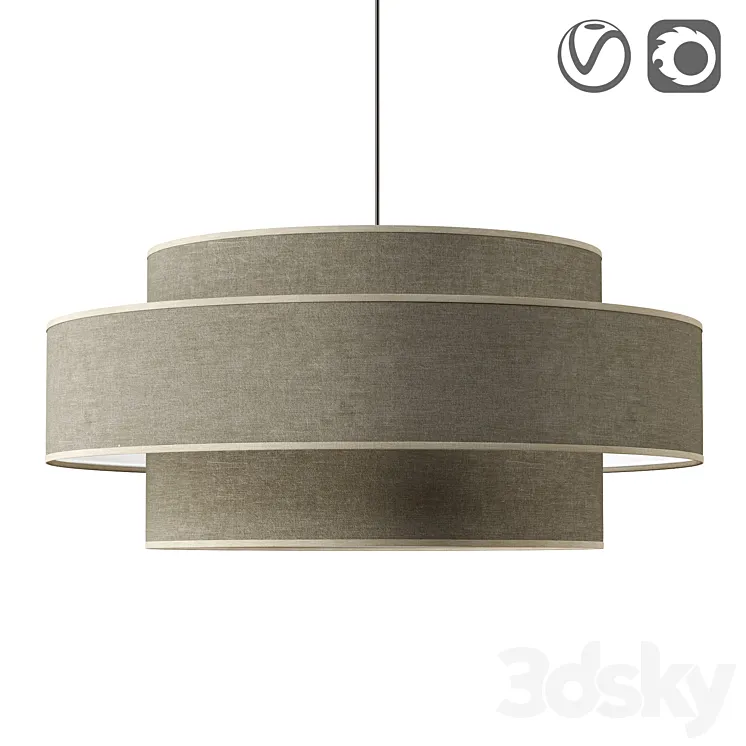 Linen lamp Souko 3D Model Free Download