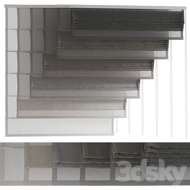 Linen Roman blinds 3D Model