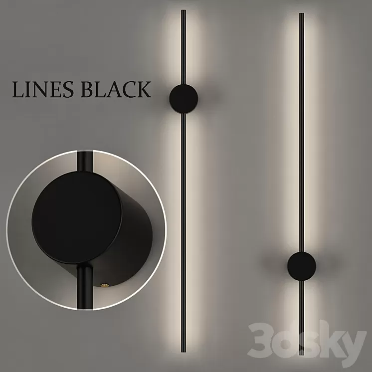 Lines Black 3D Model Lines Black 3D Model
