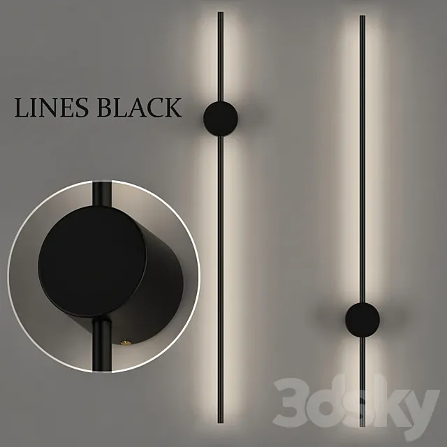 Lines Black 3DModel