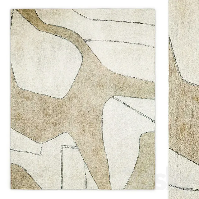 Lines II Fluide Rug by Toulemonde Bochart 3DModel Lines II Fluide Rug by Toulemonde Bochart 3DModel