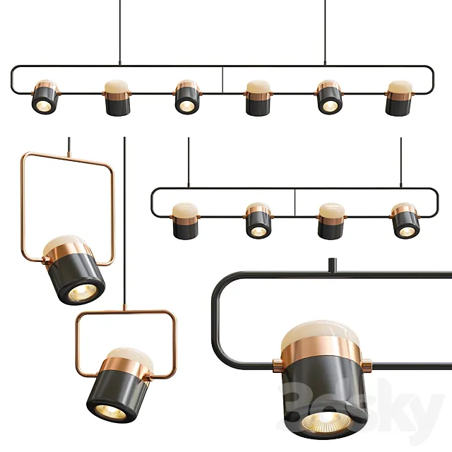 Ling PL6-4-1 Linear Suspension Light 3D Model