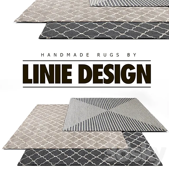 Linie Design Rug Set 12 3D Model Linie Design Rug Set 12 3D Model