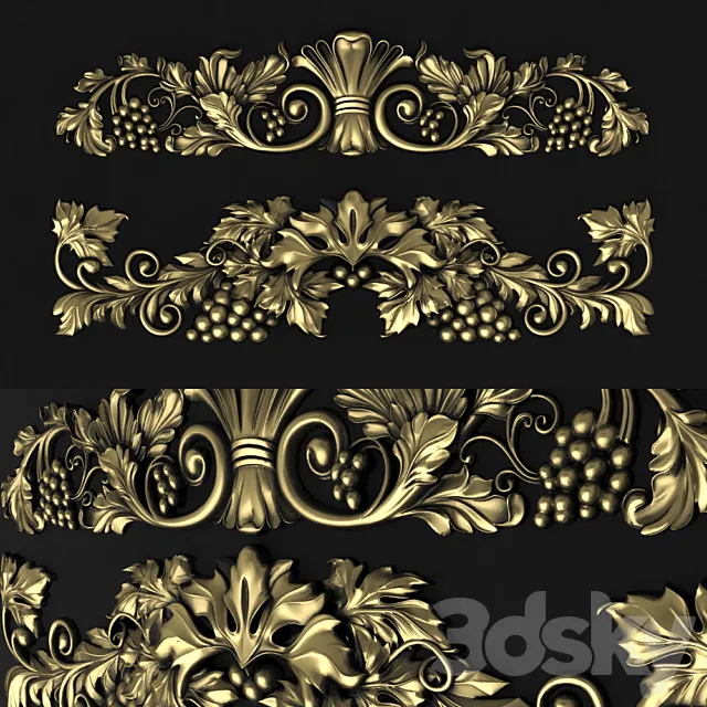 Lining of grapes 3D Model Lining of grapes 3D Model