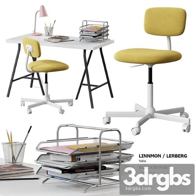 linnmon – lerberg table + bleckberget chair 3D Model Download