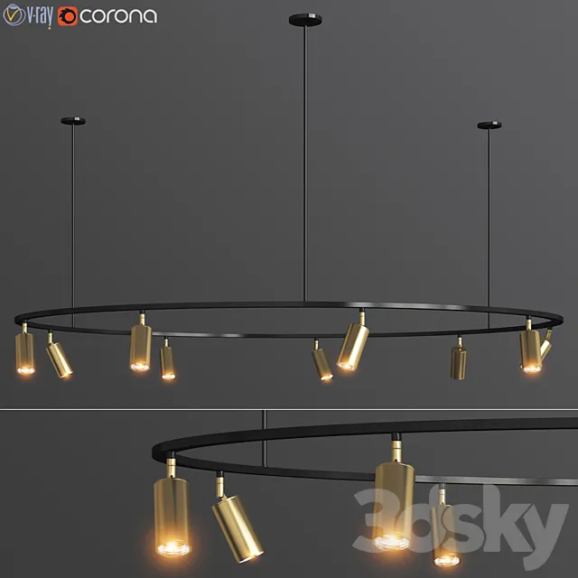 Lino Round Spotlight Pendant Lampatron 3D Model