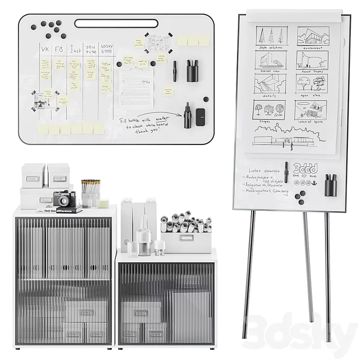 Lintex ONE Whiteboards Flipchart Lintex NOTE Whiteboards 3D Model