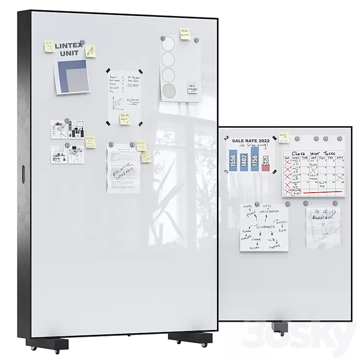 Lintex Unit Writable and sound-absorbing wall sections 3D Model Lintex Unit Writable and sound-absorbing wall sections 3D Model