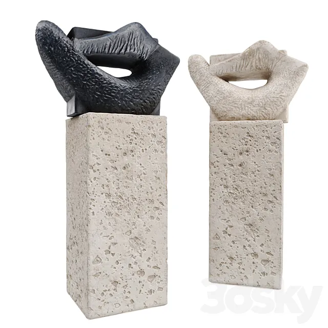 Lips cubist sculpture 3D Model Lips cubist sculpture 3D Model