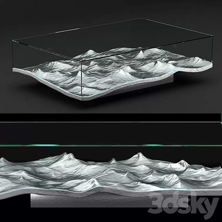 LIQUID ALUMINUM LOW TABLE 3D Model LIQUID ALUMINUM LOW TABLE 3D Model