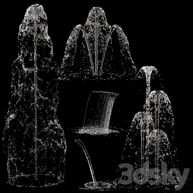 Liquids water fountain set 2 3DModel