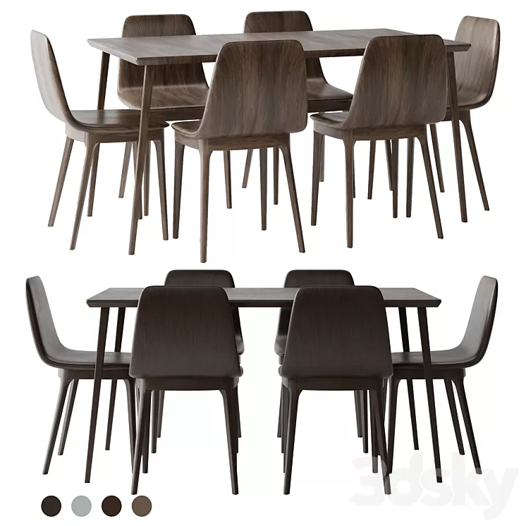 LISABO Table and ODGER Chair ikea 3D Model Free Download