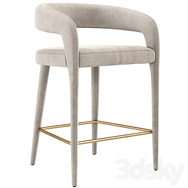 Lisette Dining Armchair CB2 3D Model