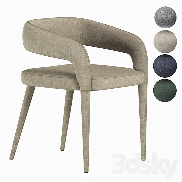LISETTE GRAY DINING CHAIR CB2 3DModel