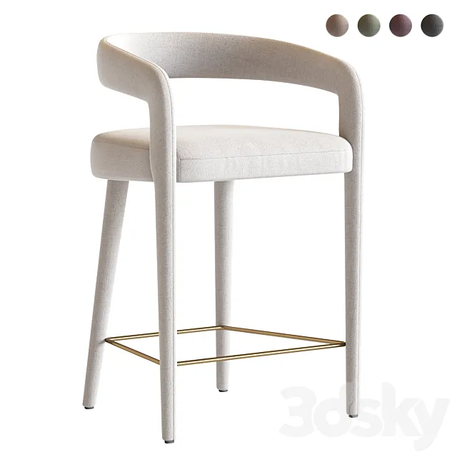 LISETTE WHITE COUNTER STOOL 3D Model
