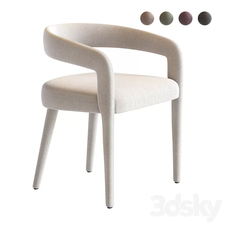 LISETTE WHITE DINING CHAIR 3D Model LISETTE WHITE DINING CHAIR 3D Model