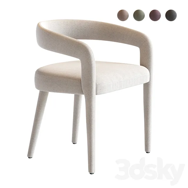 LISETTE WHITE DINING CHAIR 3DModel