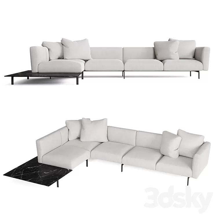 Lissoni Avio Sofa System by Knoll International 3D Model Free Download
