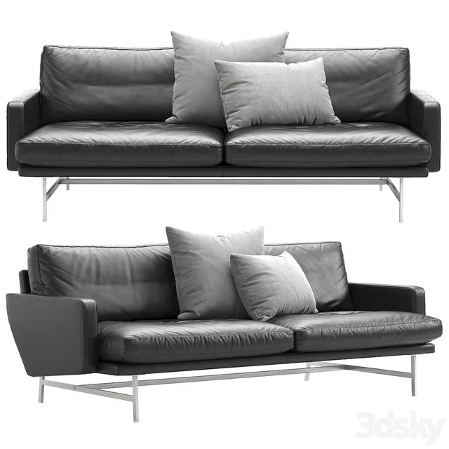 Lissoni Leather Sofa designed by Piero Lissoni for FRITS HANSEN 3D Model