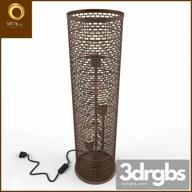 Lit Mesh Table Lamp Drum Shade 3D Model Download