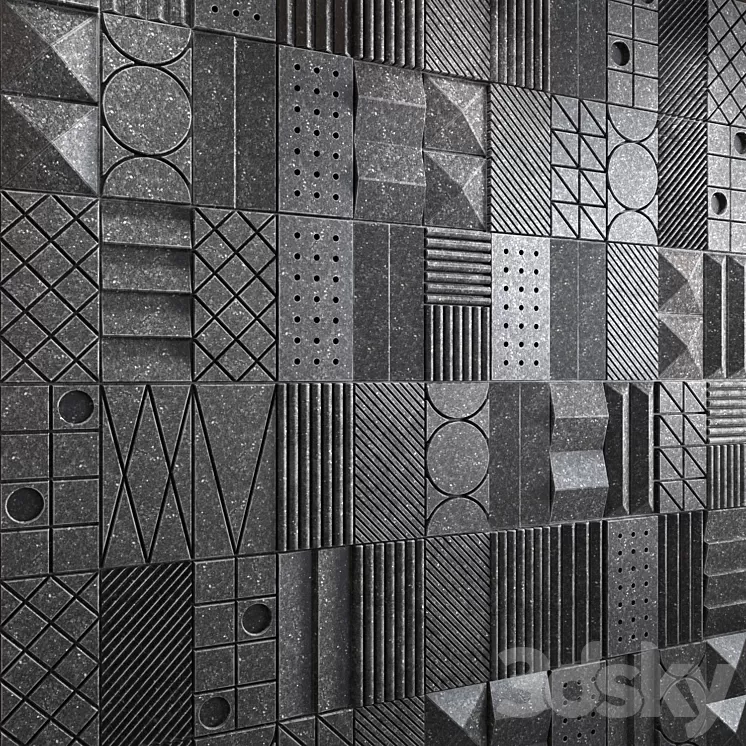 Lithea Maioliche di pietra 3d wall tiles 3D Model