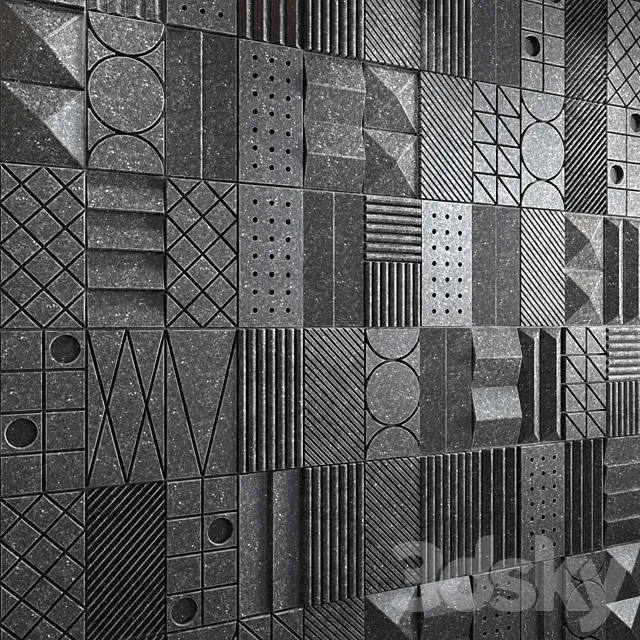 Lithea Maioliche di pietra 3d wall tiles 3DModel