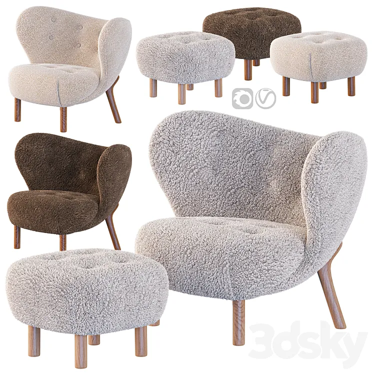 Little Petra Armchair and Pouf 3D Model Free Download Little Petra Armchair and Pouf 3D Model Free Download