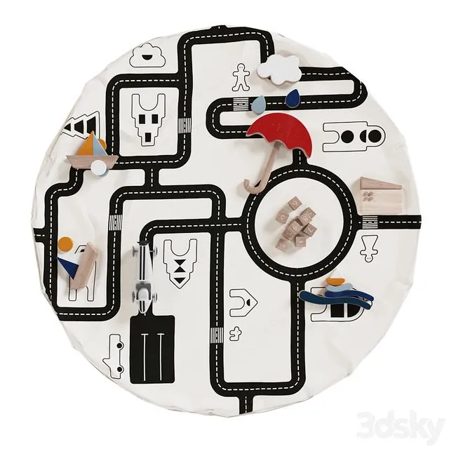 LITTLE VILLAGE BABY PLAY MAT by ooh-noo 3D Model LITTLE VILLAGE BABY PLAY MAT by ooh-noo 3D Model