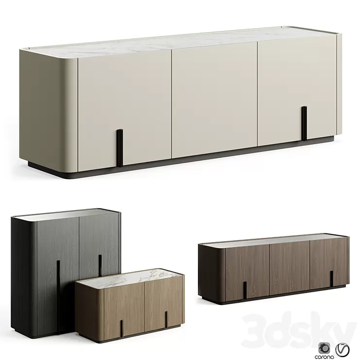 Liu Jo Caillou High Floor Cupboard with Plint 3D Model