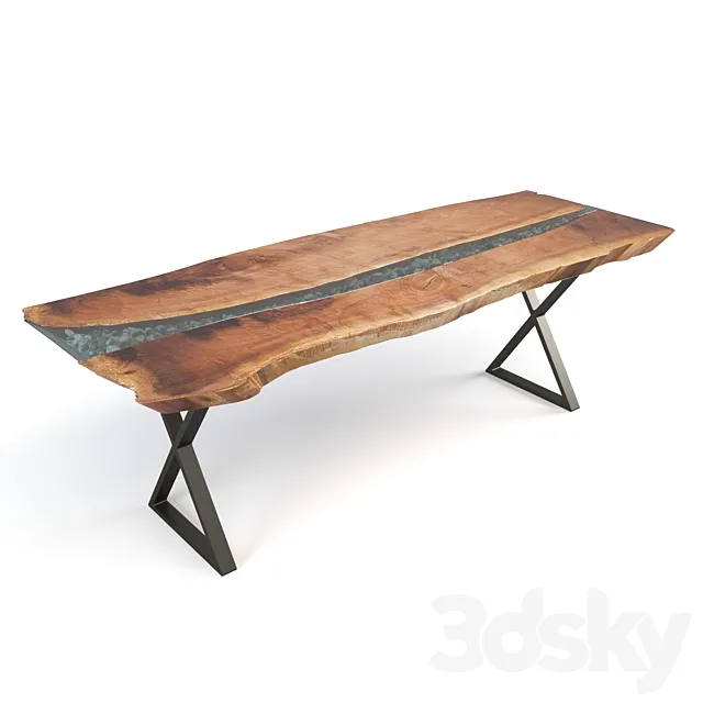 Live Edge River Table 3D Model Live Edge River Table 3D Model