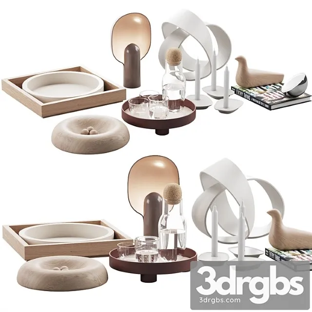 Living contemporary nature accessories decor set