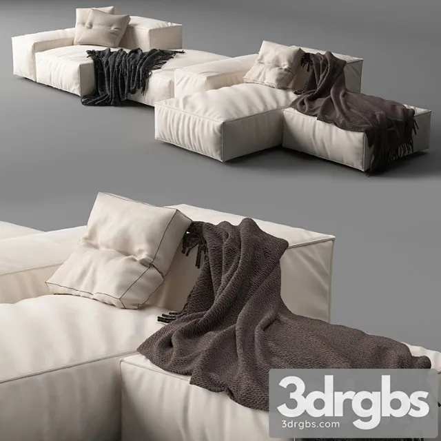 Living divani extrasoft – piero lissoni composition 2 2 3D Model Download
