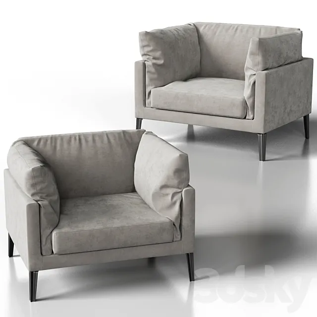 Living divani Floyd-Hi 2 armchair 3D Model Living divani Floyd-Hi 2 armchair 3D Model