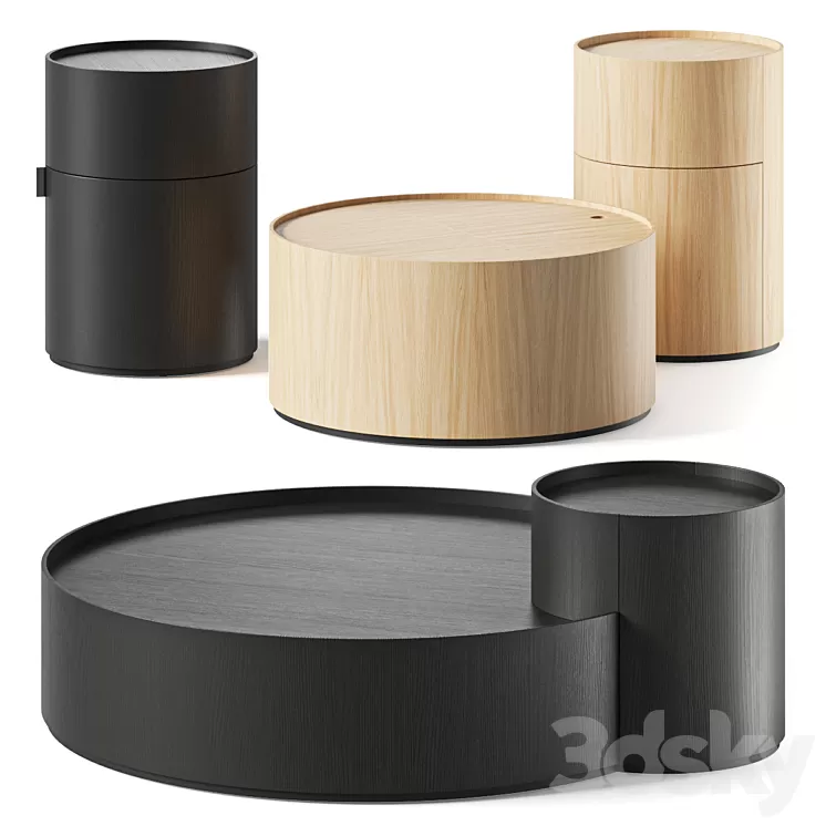 Living Divani Moon Coffee & Side Tables 3D Model Free Download