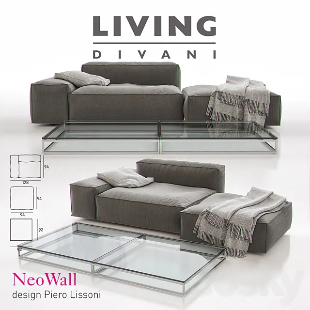 LIVING DIVANI – NEOWALL Sofa Composition II 3DModel