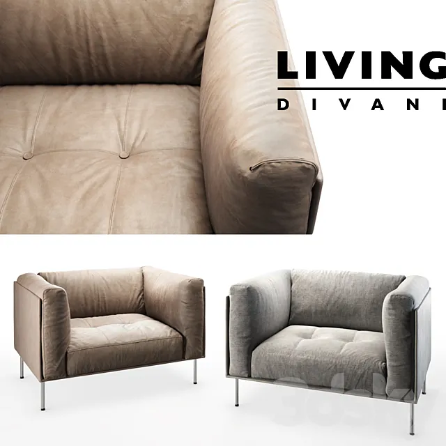 Living divani rod chair 3D Model