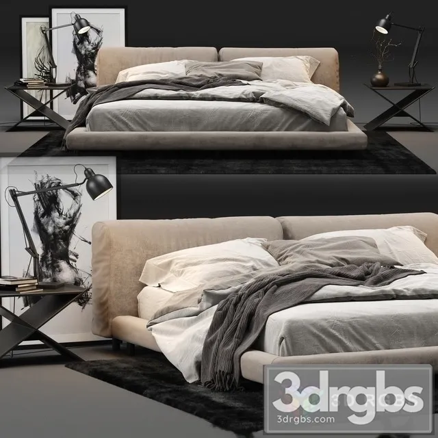 Living Divani Softwall Bed 3D Model Download