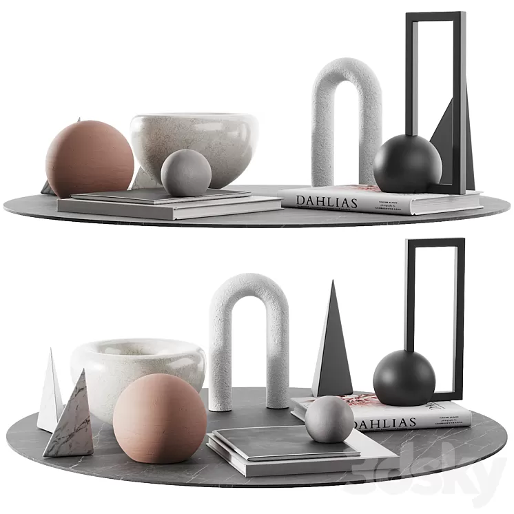 living geometric figure decor set 00 3D Model